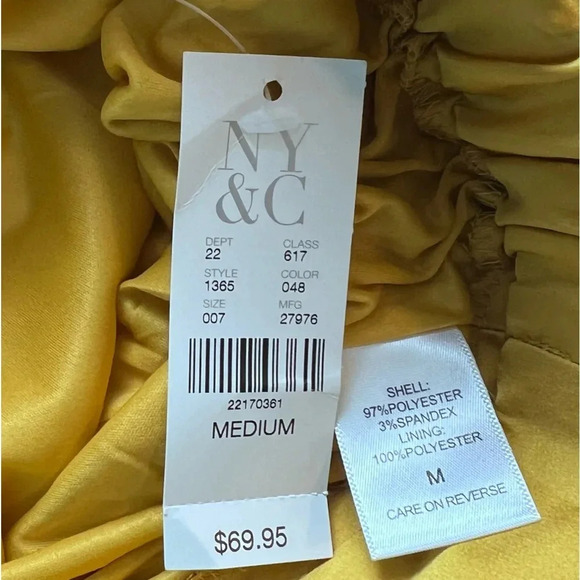 New York & Co 7th Avenue Yellow Pleated High-Low Skirt, Size M - Picture 6 of 6